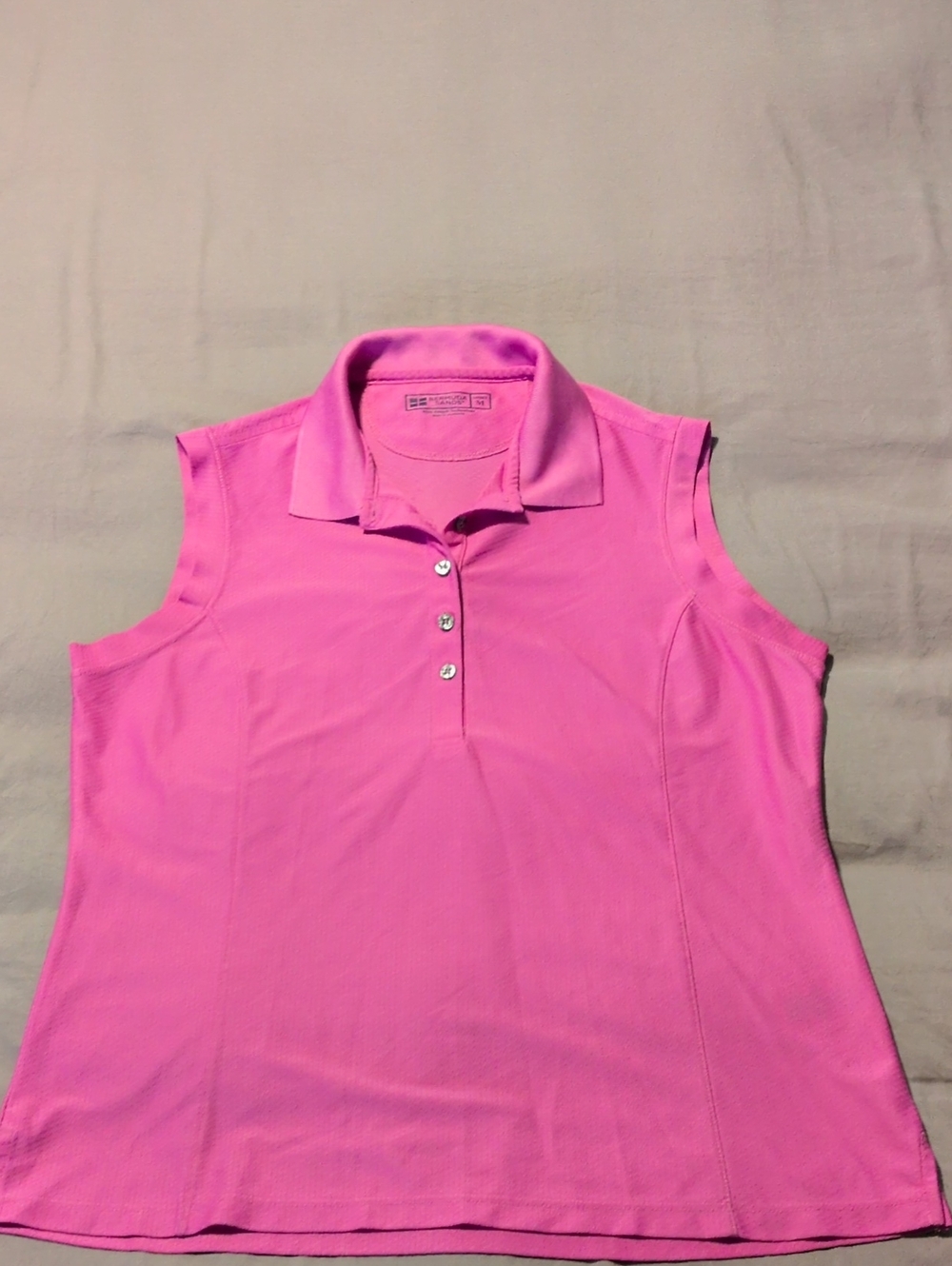 Sleeveless Pink Polo Tank Top
